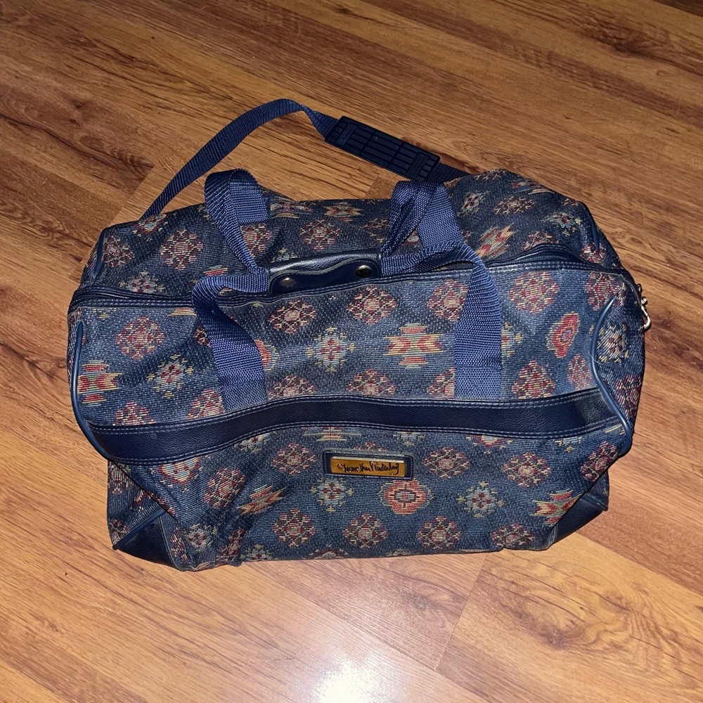 Vintage Diane Von Furstenberg Weekender Bag Navajo Aztec Print Tapestry Design
